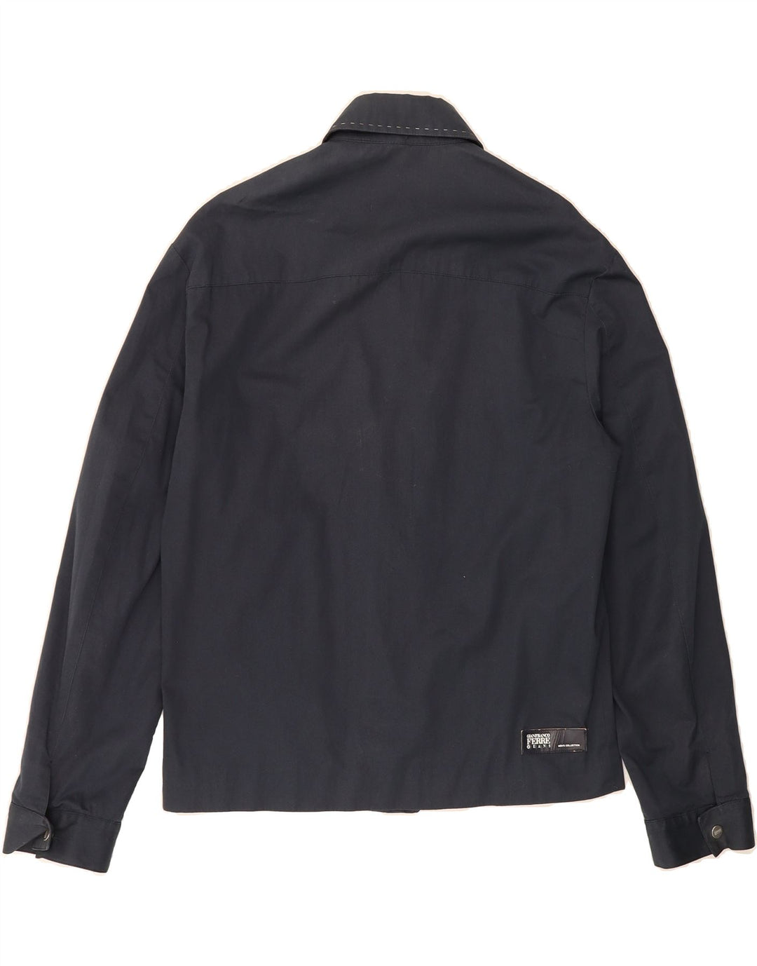 GIANFRANCO FERRE Mens Bomber Jacket UK 40 Large Navy Blue Cotton Vintage Gianfranco Ferre and Second-Hand Gianfranco Ferre from Messina Hembry 