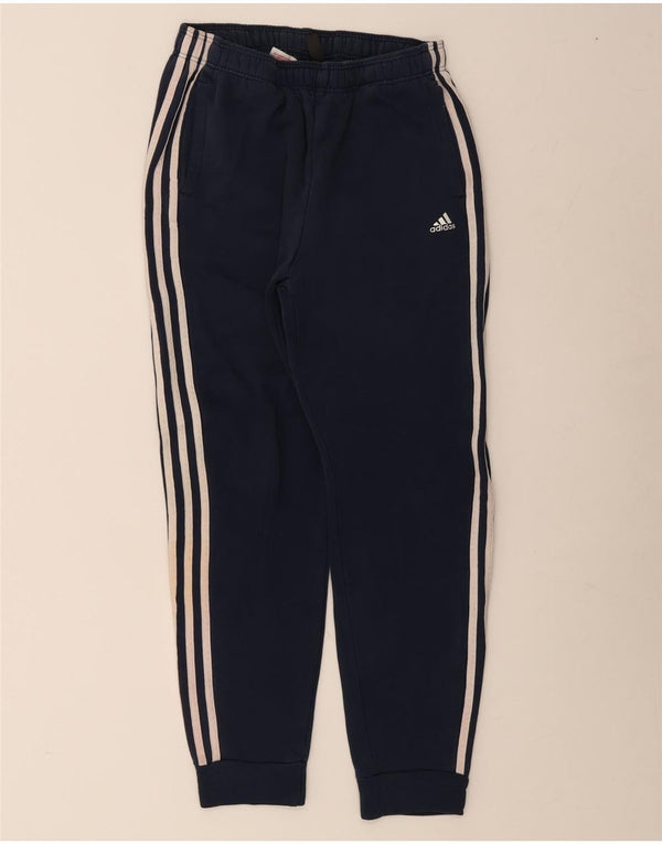 Adidas Boys Tracksuit Trousers Joggers 15-16 Years Navy Blue Cotton