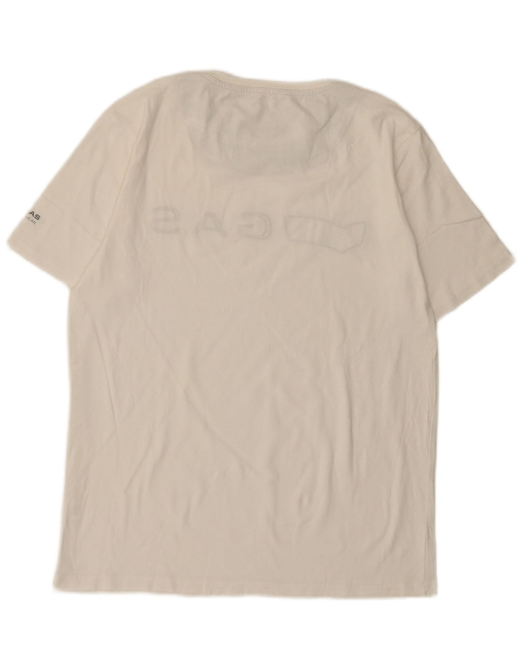 Gas Mens Graphic T-Shirt Top Large White Cotton