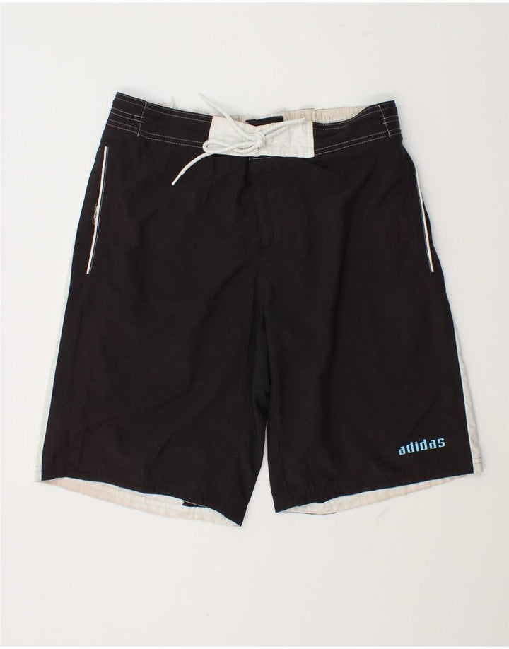 Adidas Mens Graphic Swimming Shorts Medium  Black Colourblock Polyester