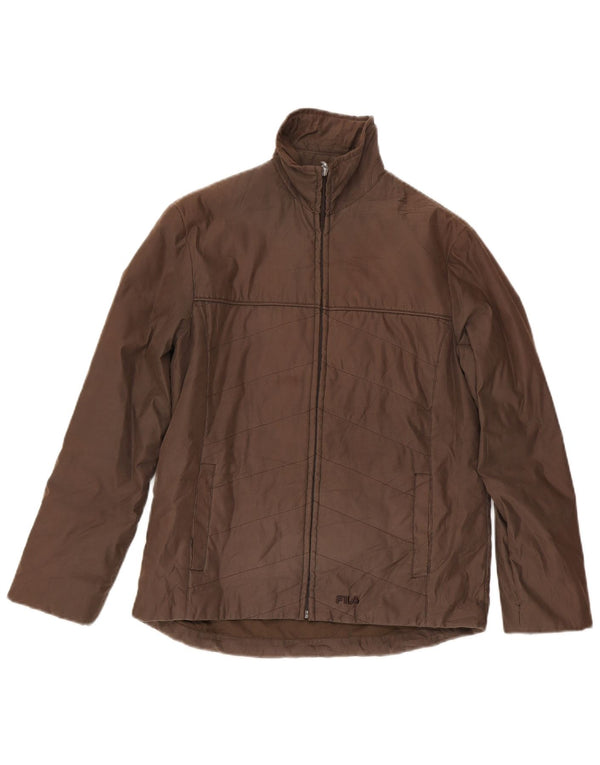 Fila Chaqueta acolchada para mujer UK 10 Small Marrón Poliéster