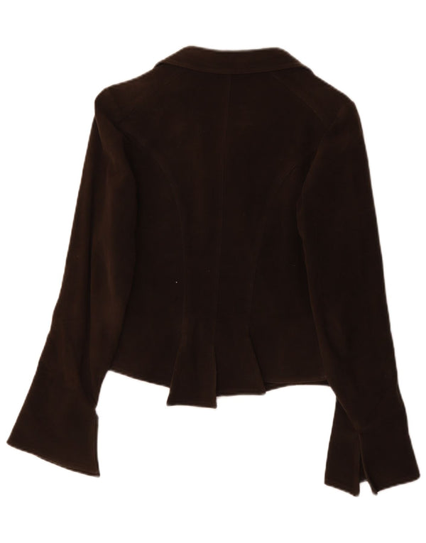 Ferrone Dame Blazer Jacket IT 42 Medium Brun Bomuld