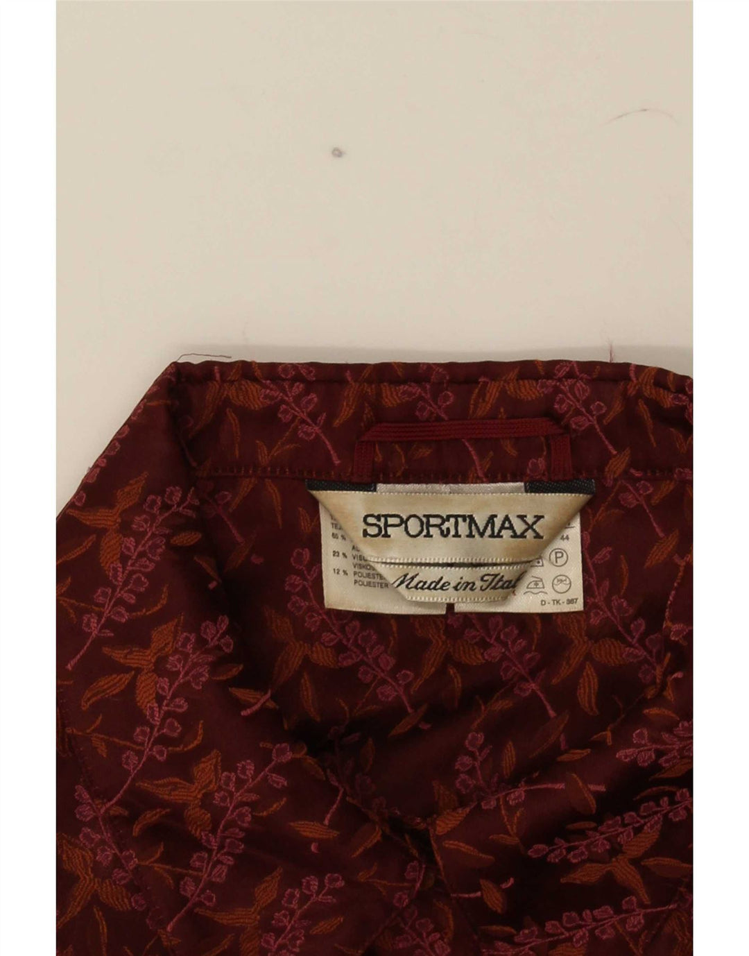 Sportmax Womens Short Sleeve Blazer Jacket UK 12 Medium Brown Floral
