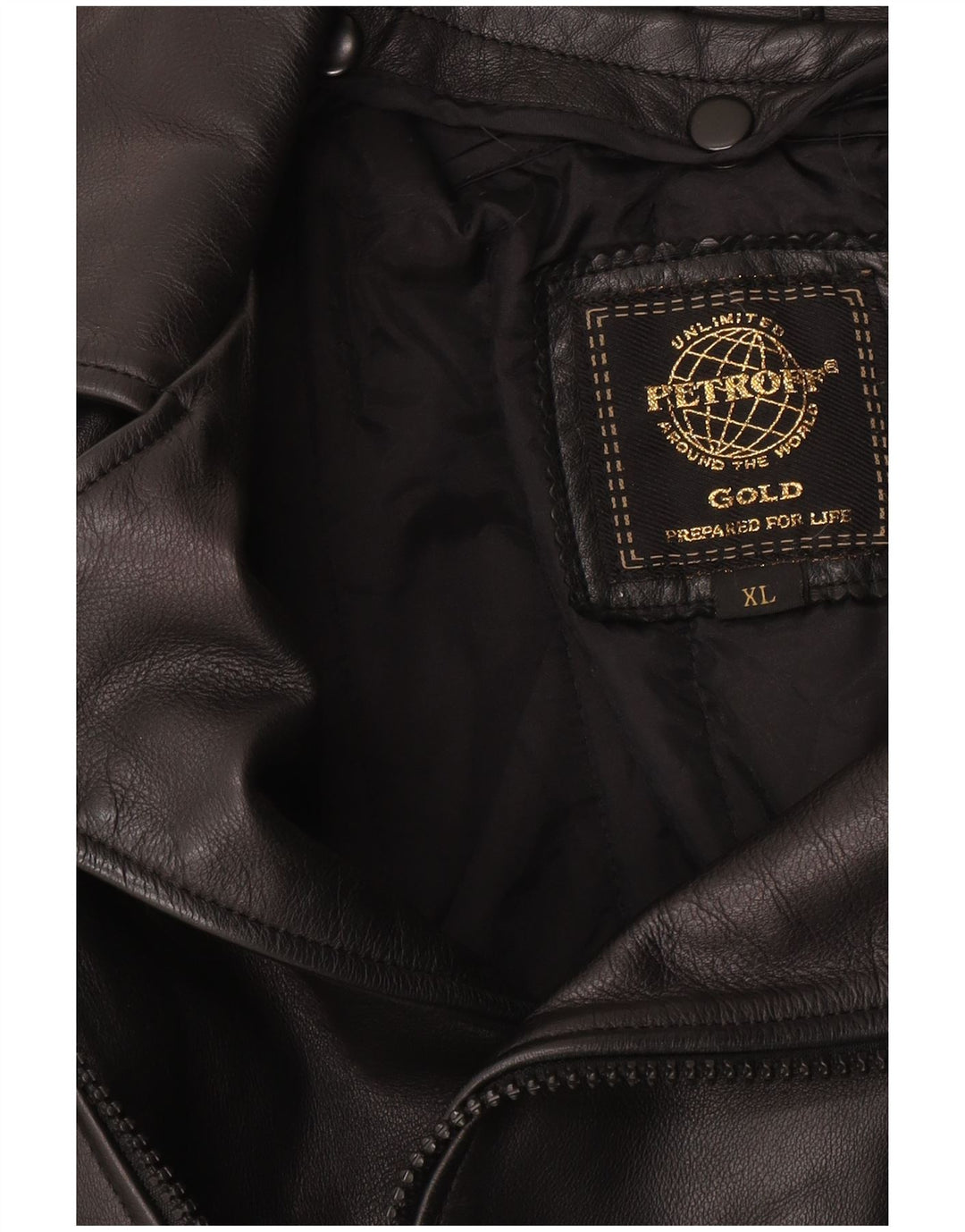 Giacca da motociclista in pelle grafica da uomo UK 42 XL Nera