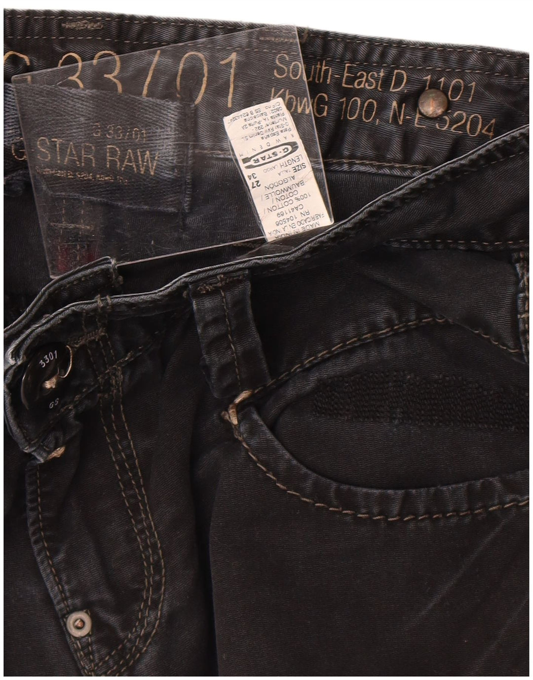 G-Star Womens Slim Jeans W27 L30 Black Cotton