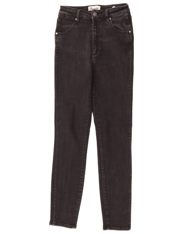 Wrangler Womens High Waist Skinny Jeans US 8 Medium W24 L28 Black Cotton