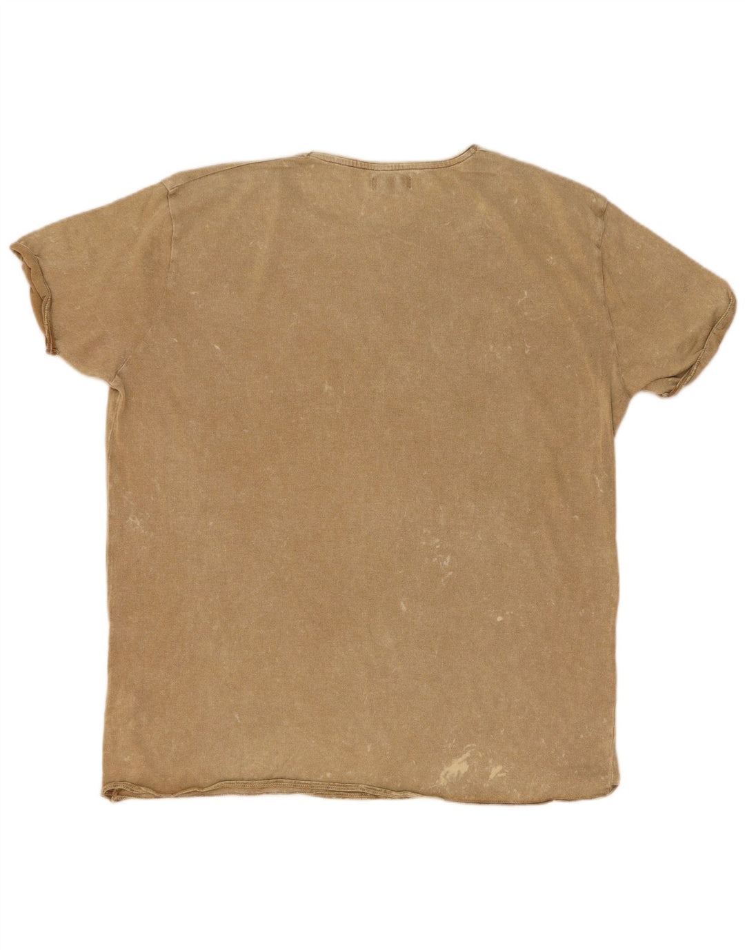Zara Herre T-Shirt Top XL Beige Flecked Polyester