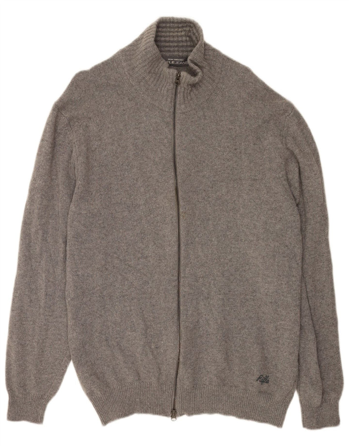 Rifle Mens Cardigan Sweater 2XL Grey Wool
