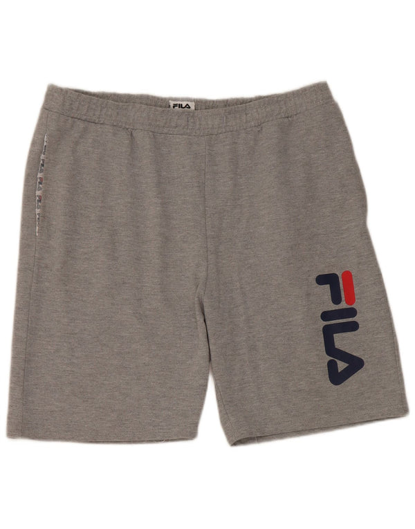 Pantaloncini sportivi grafici da uomo Fila grandi in cotone grigio