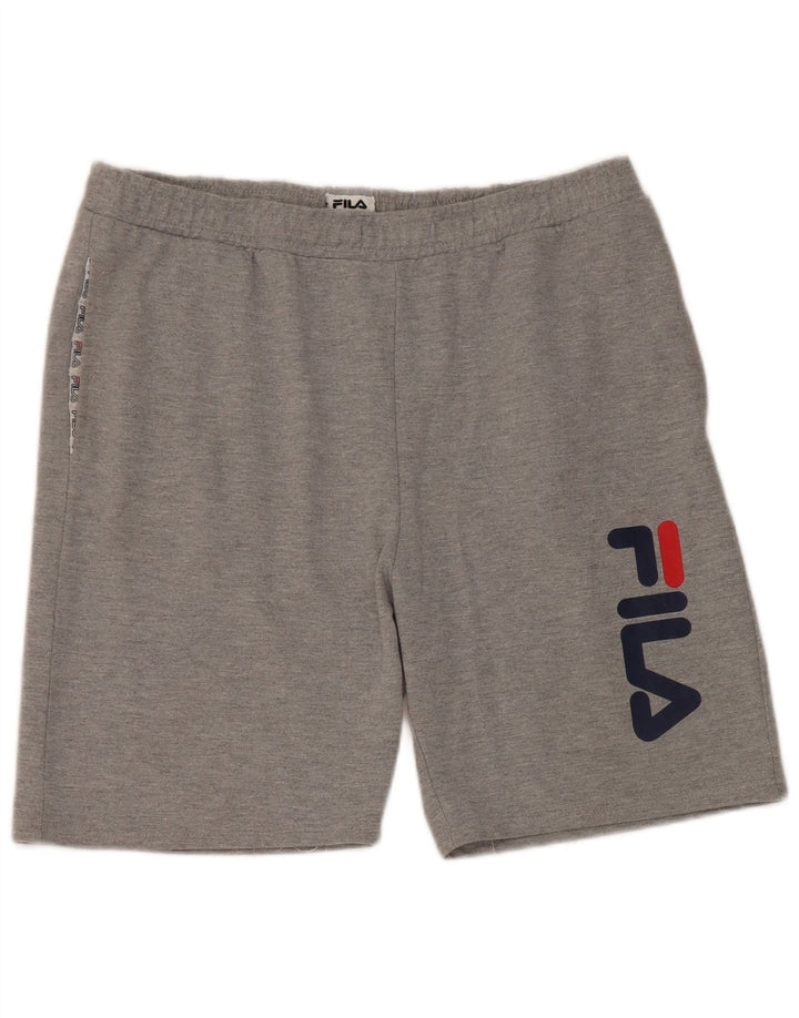 Fila Mens Graphic Sport Shorts Large Grey Cotton