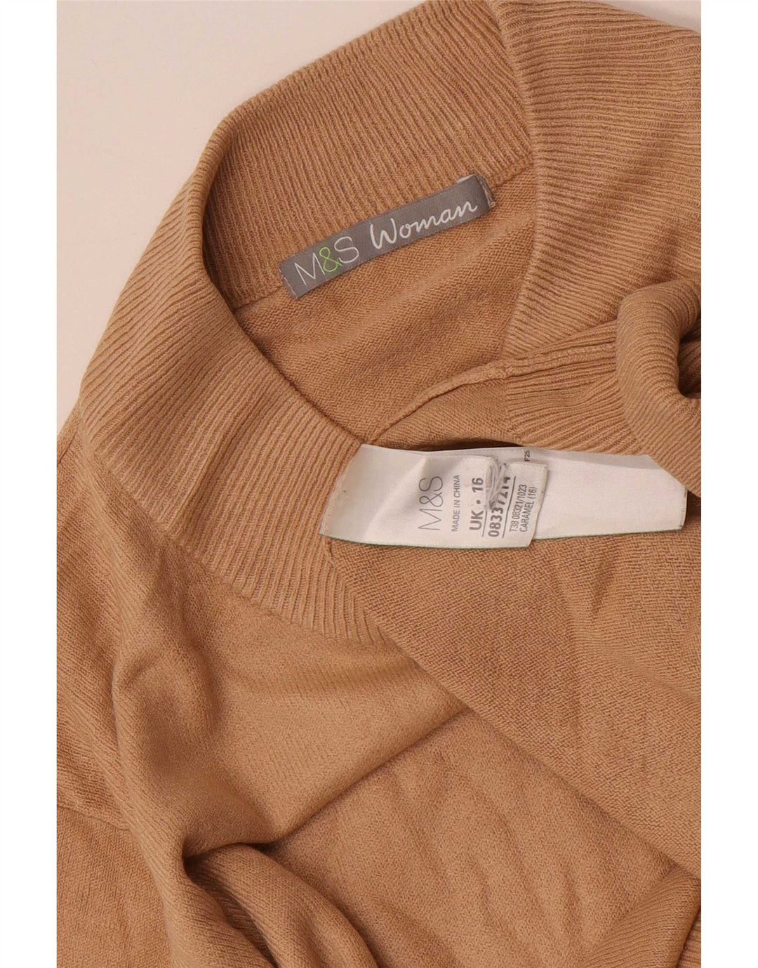 Marks & Spencer Womens Turtle Neck Jumper Sweater UK 16 Large Brown
