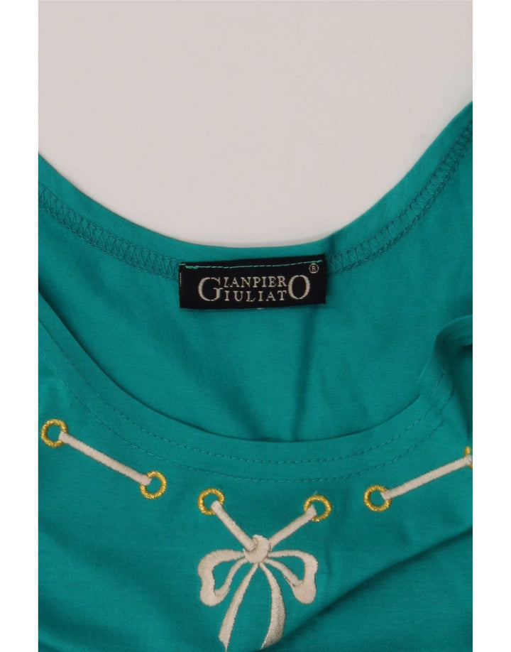 Vintage damevest Top UK 12 Medium Green