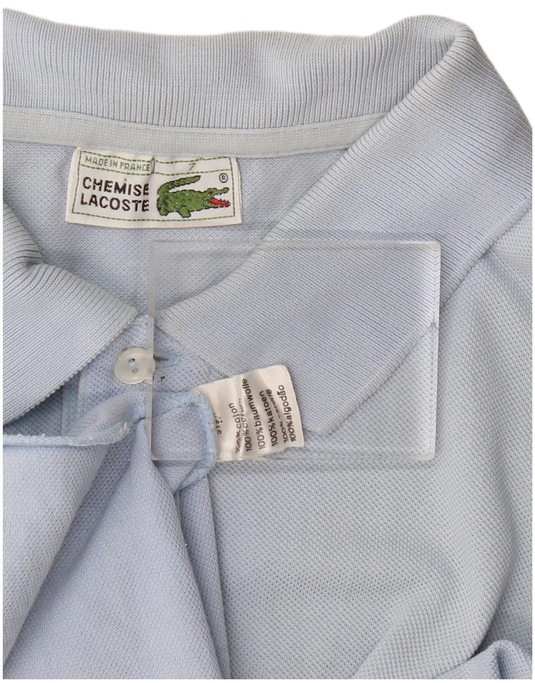 LACOSTE Mens Polo Shirt Size 7 2XL Blue Cotton