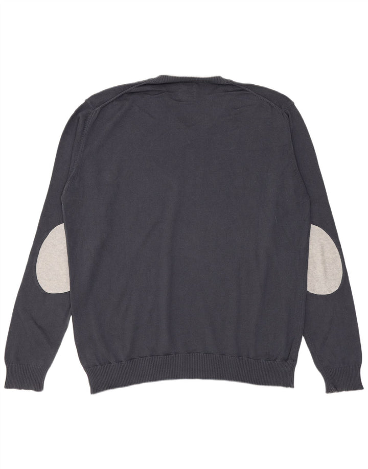 Marlboro Classics Herre V-hals sweater Medium Grå Bomuld