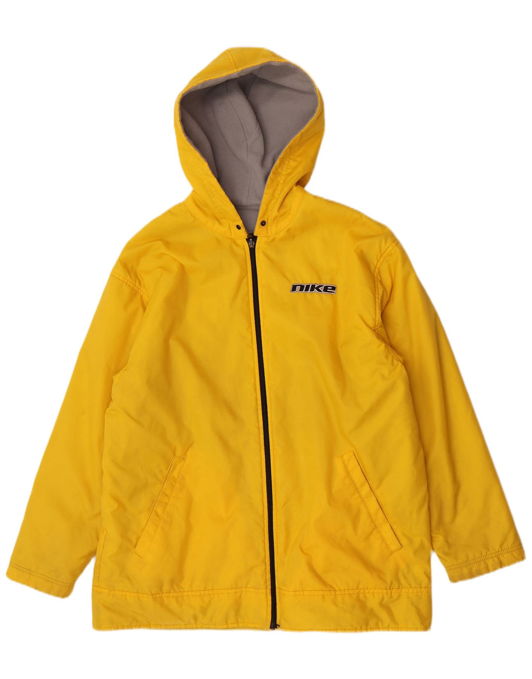 Nike Mens Hooded Reversible Jacket UK 38 Medium Yellow Nylon