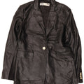 Giacca blazer da donna in ecopelle a 1 bottone Zara UK 14 media nera