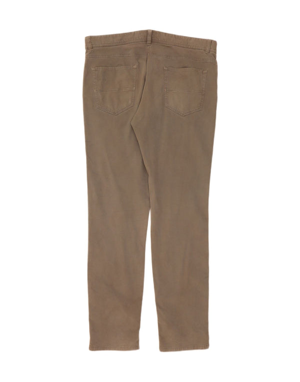 Trussardi Mens Slim Chino Trousers IT 56 3XL W40 L36 Khaki Cotton