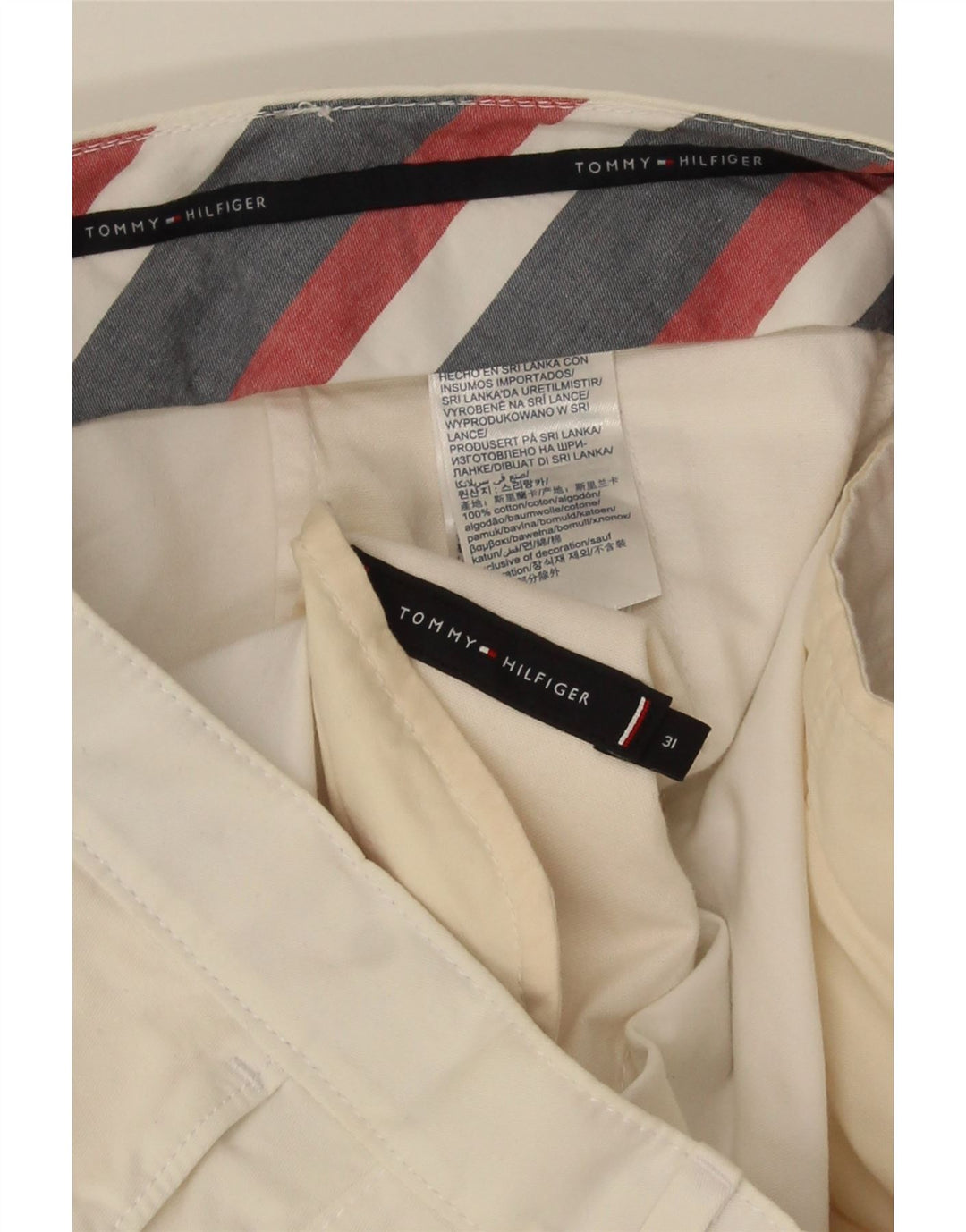 TOMMY HILFIGER Mens Chino Shorts W31 Medium White Cotton