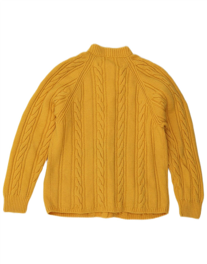 Vintage Womens Cardigan Sweater UK 14 Medium Yellow