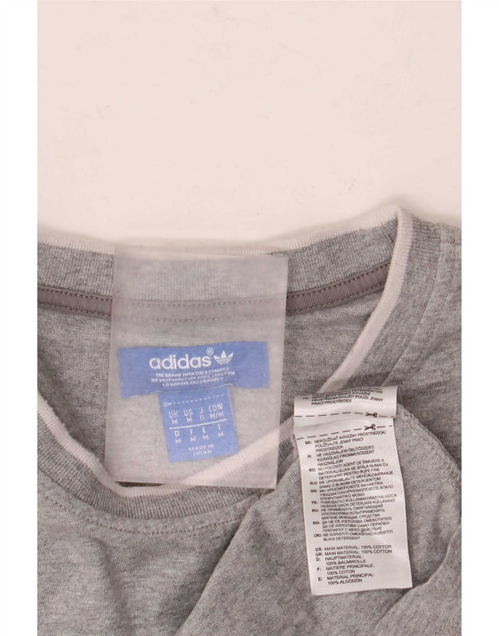 Мужская футболка Adidas Top среднего серого цвета из хлопка
