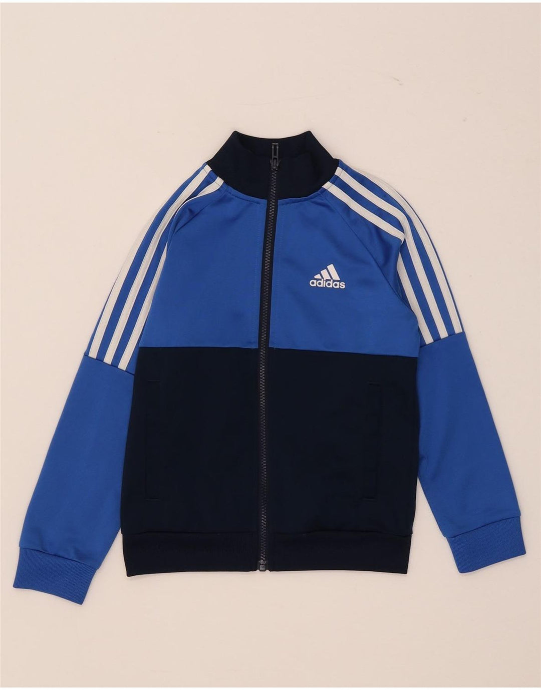 Adidas - Chaqueta de chándal para niño, 7-8 años, color azul, poliéster