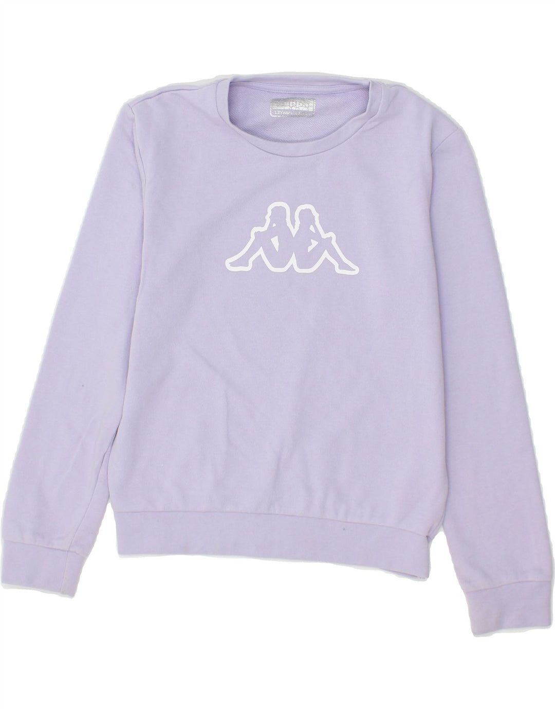 KAPPA Girls Graphic Sweatshirt Jumper 11-12 Years Purple Vintage Kappa and Second-Hand Kappa from Messina Hembry 