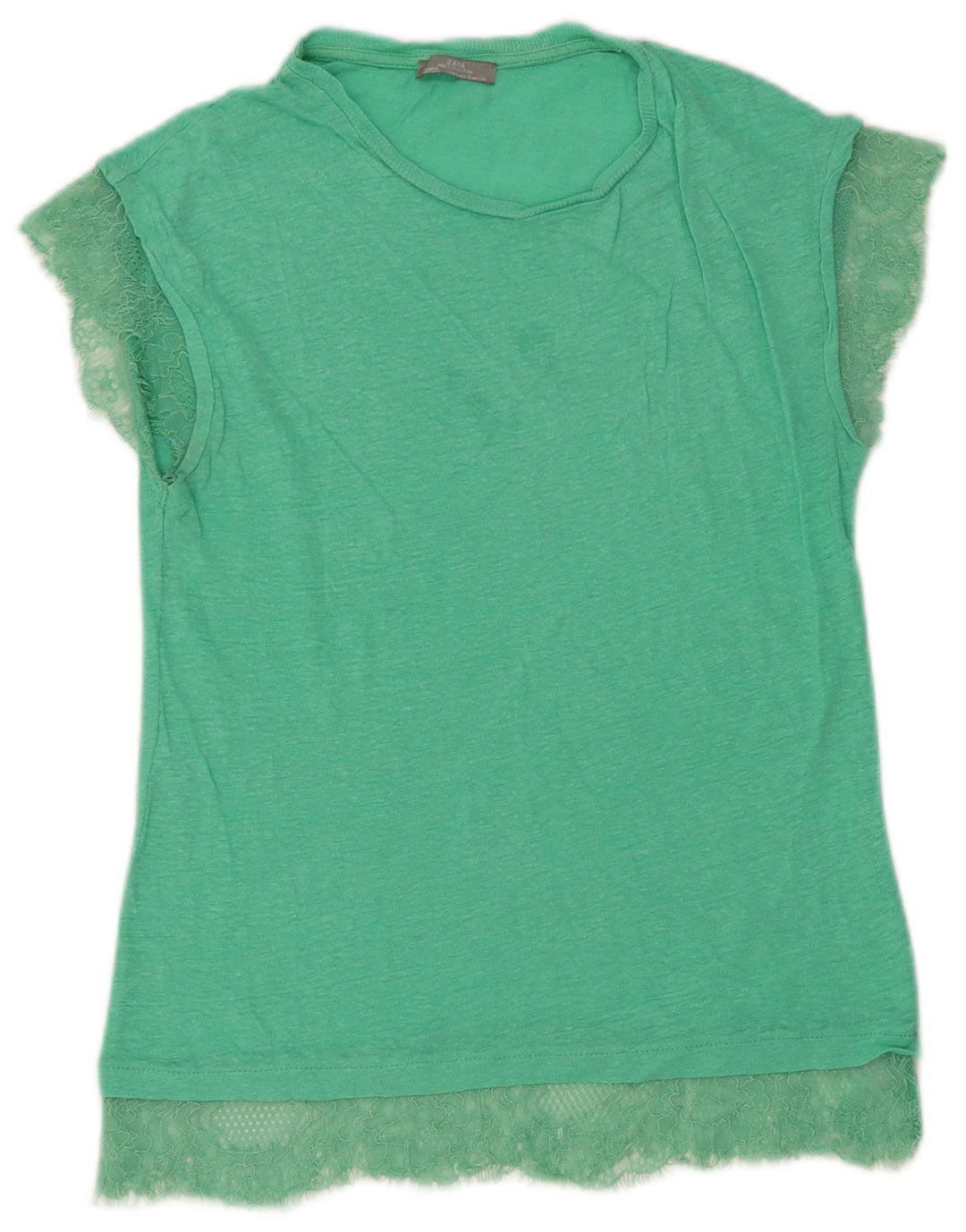 Zara Womens T-Shirt Top UK 10 Small Green