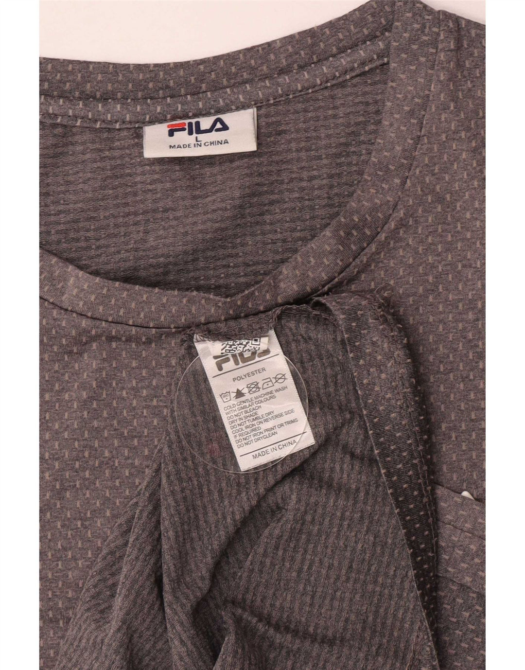 Fila Mens T-Shirt Top Large Grey Polyester