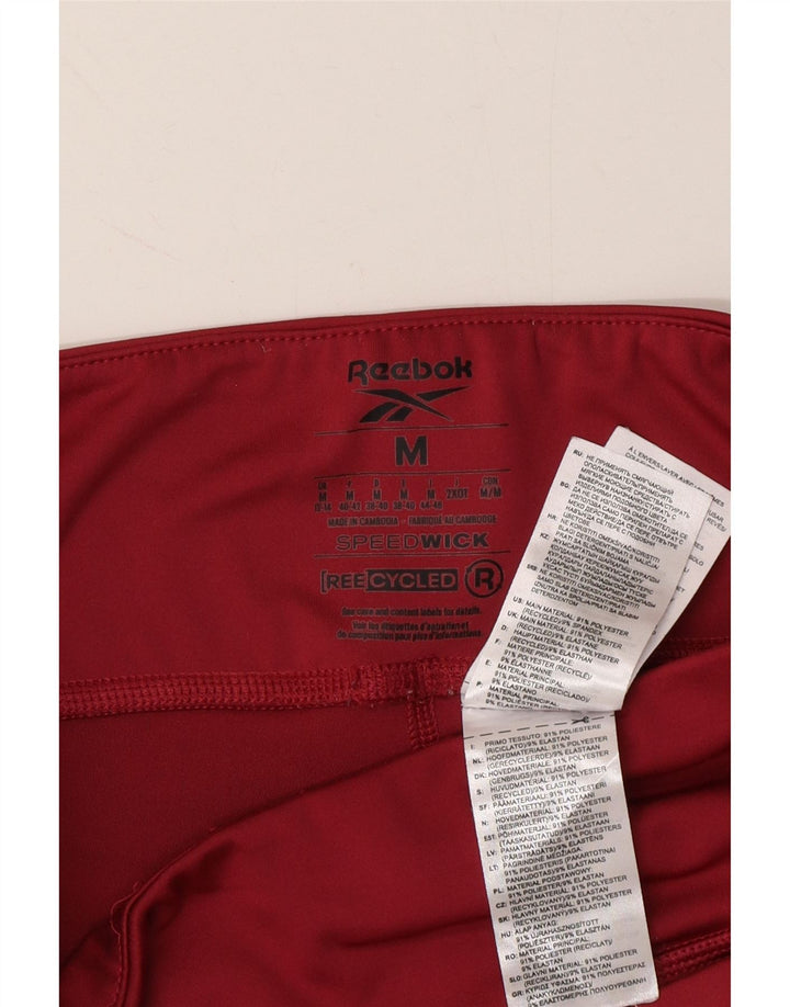 REEBOK Womens Leggings UK 12/14 Medium  Burgundy Polyester