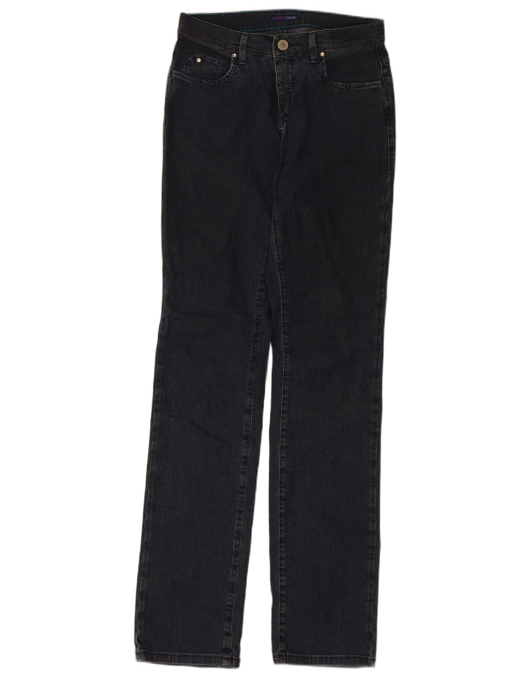 Jeans retos femininos Trussardi W27 L33 azul marinho