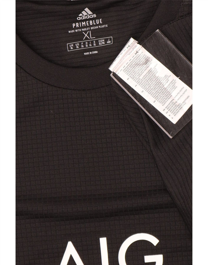 Adidas Herren All Blacks Graphic T-Shirt Top XL Schwarz Polyester