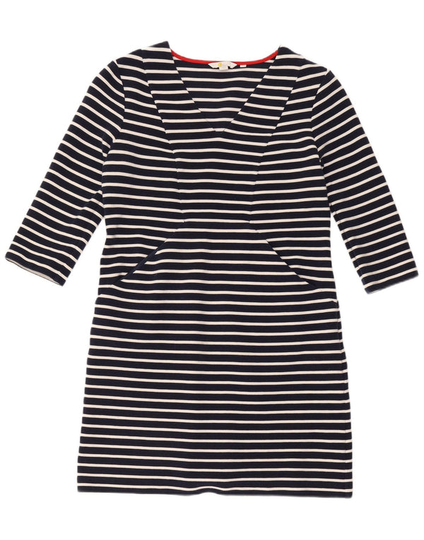 Abito a trapezio da donna Boden con maniche a 3/4 UK 14 Cotone a righe blu navy medio