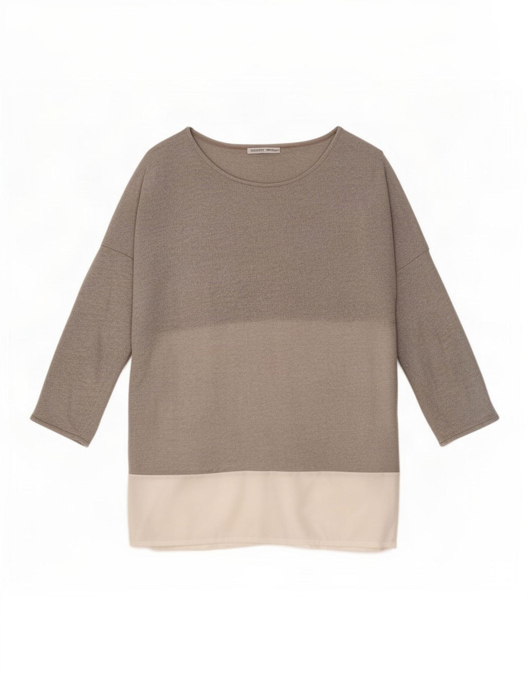 Женская верхняя туника оверсайз с рукавом 3/4 Zara UK 14, средний серый цвет с цветными блоками