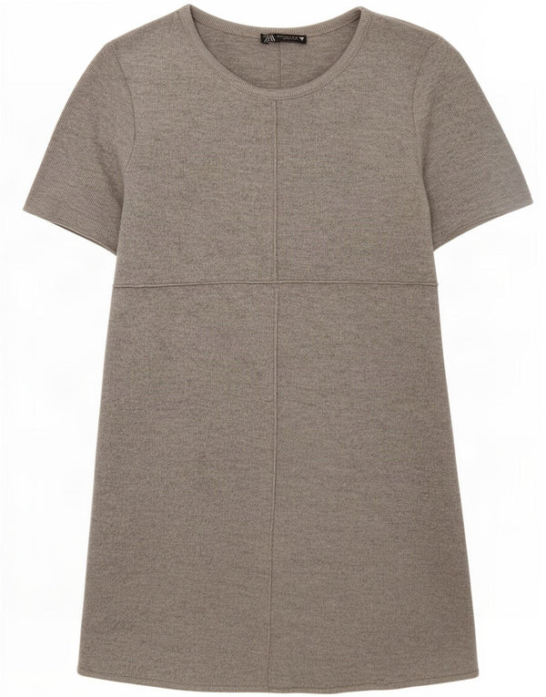 Abito T-shirt da donna Zara UK 8 piccolo poliestere grigio