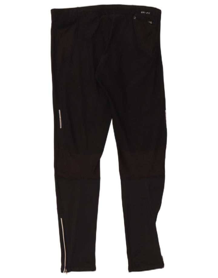 Nike Damen Dri Fit Leggings UK 14 Mittelschwarzes Polyester