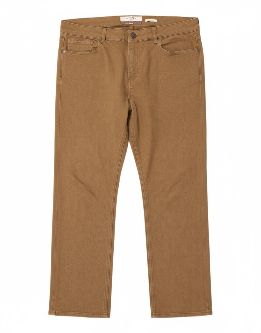 Calça capri reta feminina FAT FACE W34 L23 algodão marrom
