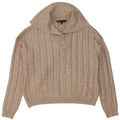 Crew Clothing Womens Polo Neck Jumper Sweater UK 14 Medium Beige Polyester
