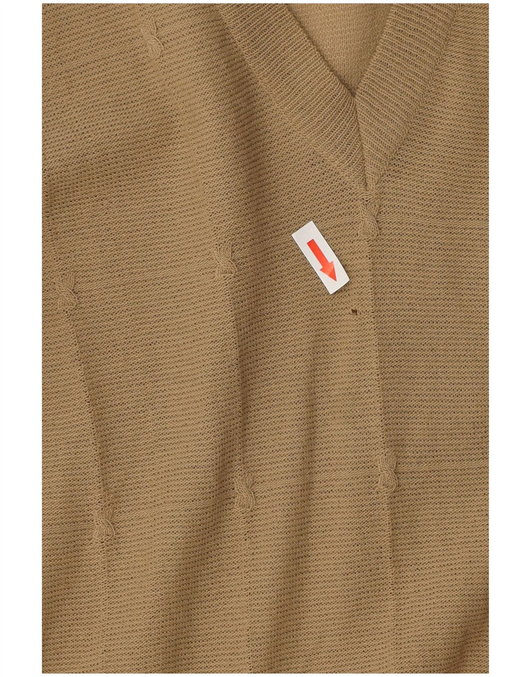 VINTAGE Womens V-Neck Jumper Sweater UK 12 Medium Beige