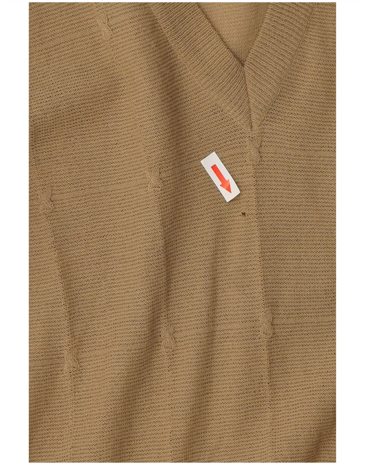 VINTAGE Womens V-Neck Jumper Sweater UK 12 Medium Beige