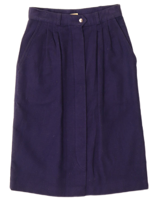 Gonna Midi Donna a Vita Alta Fiorucci IT 40 Small W22 Blu Navy Cotone