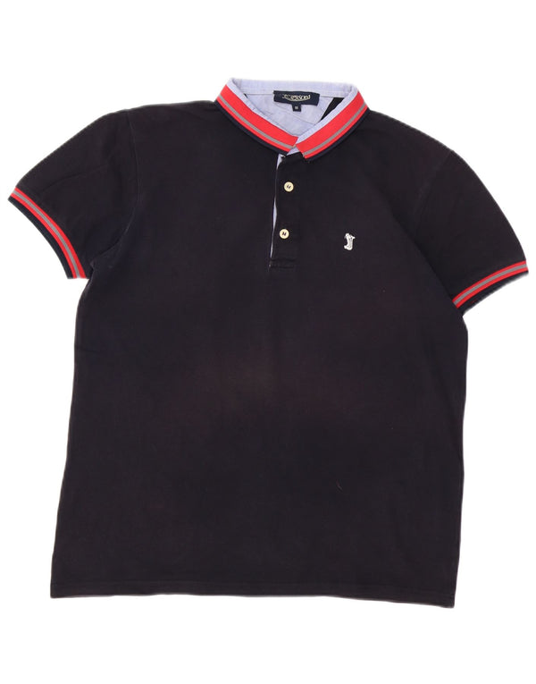 Polo da uomo Jeckerson in cotone color block medio blu navy