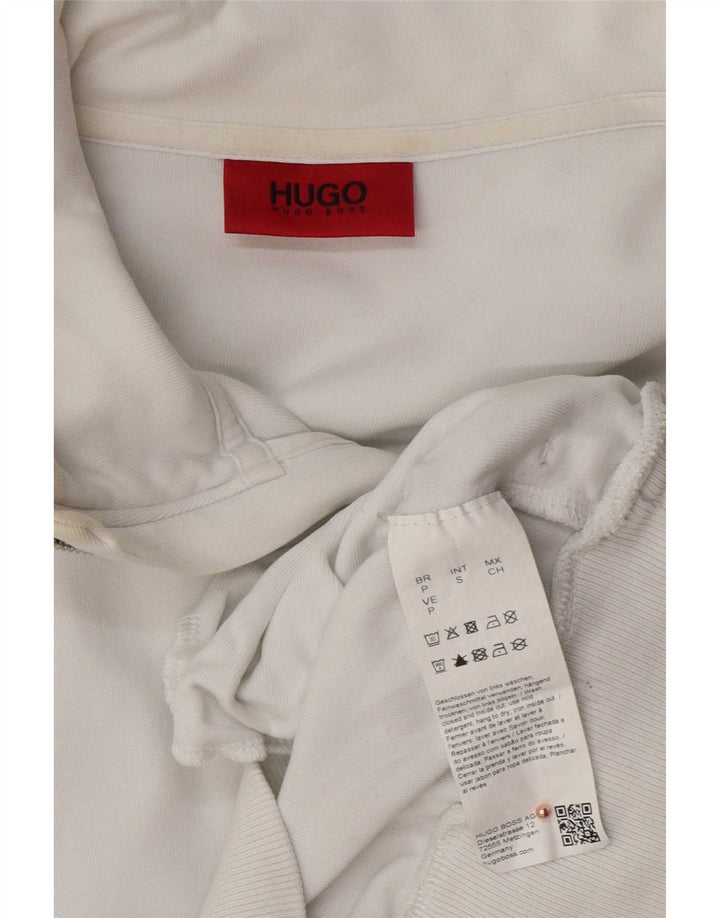 Hugo Boss Felpa con grafica oversize da donna UK 10 Small Bianca