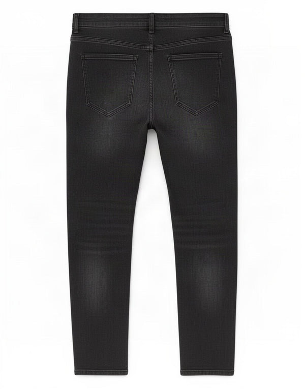 Zara Mens Distressed Skinny Jeans EU 42 Large W32 L29 Black Cotton