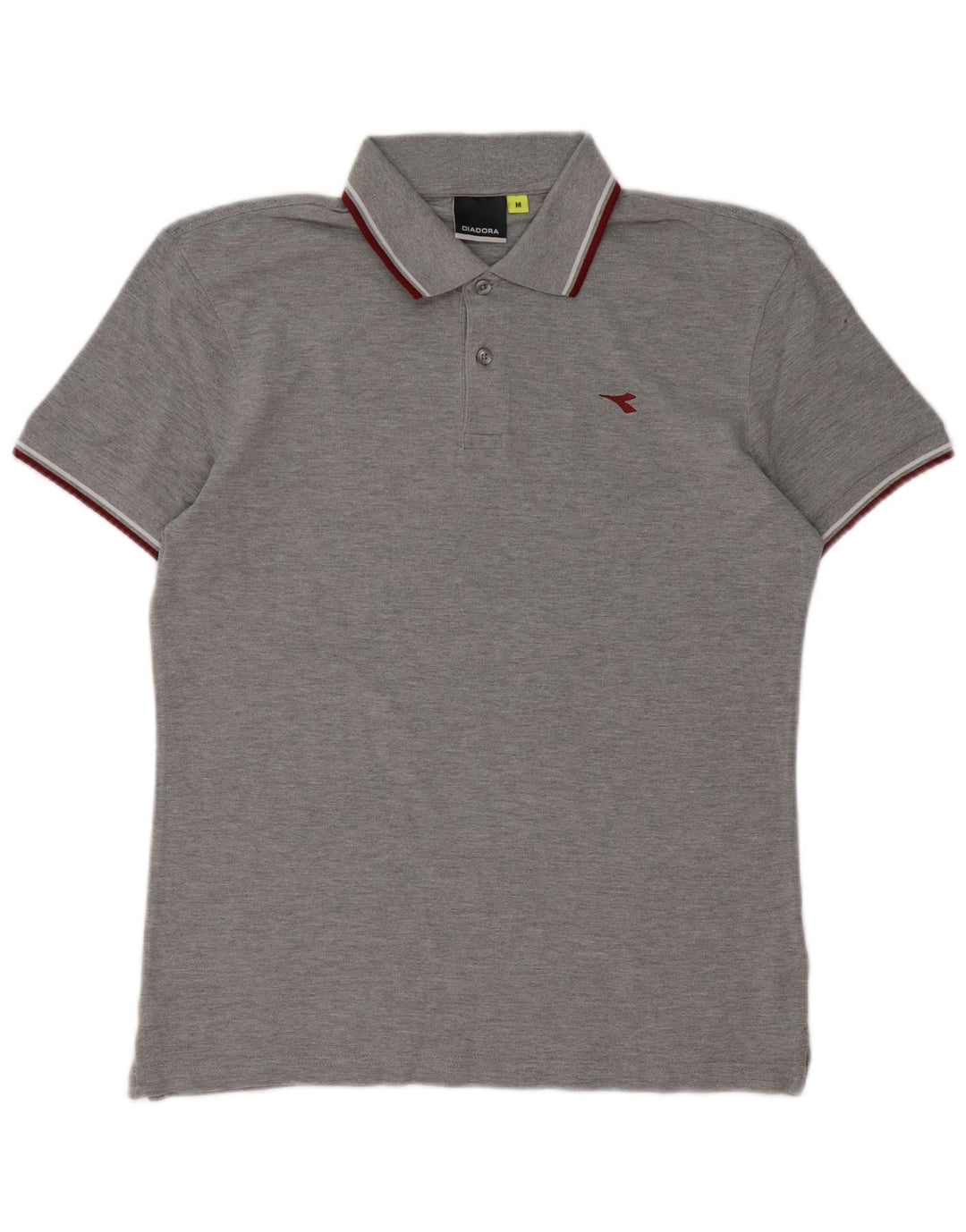 Diadora Herren-Poloshirt mit normaler Passform, mittelgraue Baumwolle