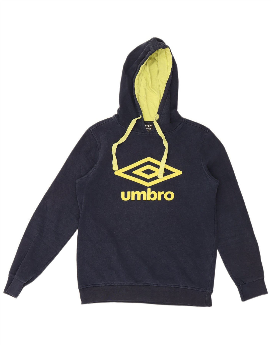 Umbro Mens Graphic Hoodie Jumper Medium Navy Blue Cotton