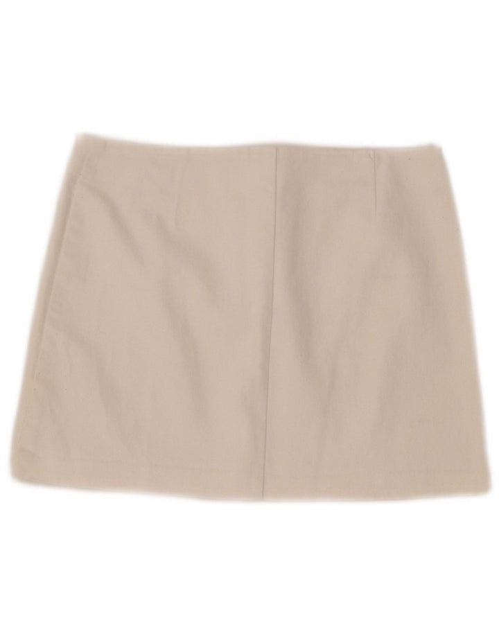 Benetton Damen Minirock W28 Mittelweiß