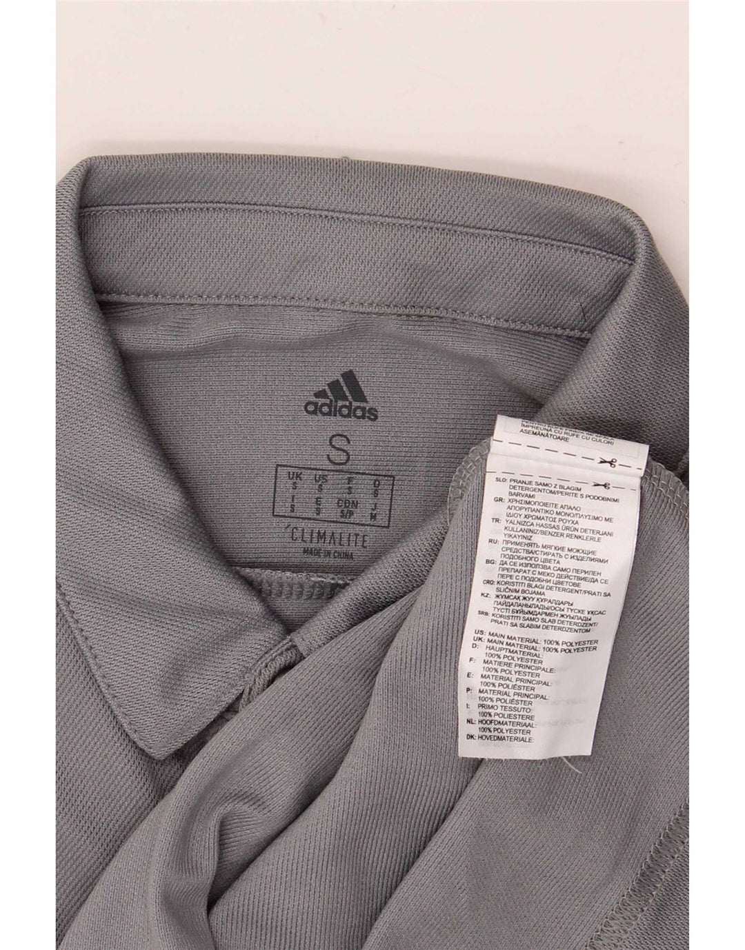 Adidas Mens Climalite Polo Shirt Small Grey Colourblock Polyester