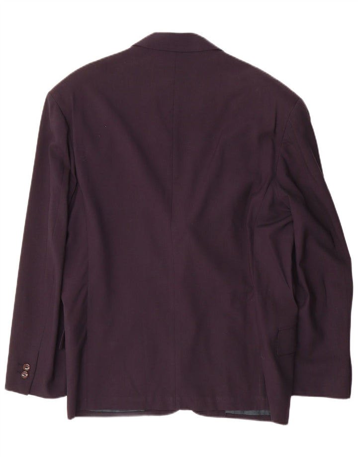 Giacca blazer vintage da uomo a 3 bottoni IT 50 grande in lana blu navy