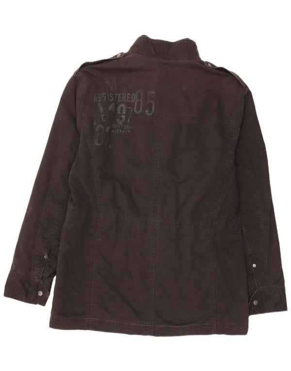 Mustang Mens Graphic Military Utility Jacket UK 42 XL Black Cotton
