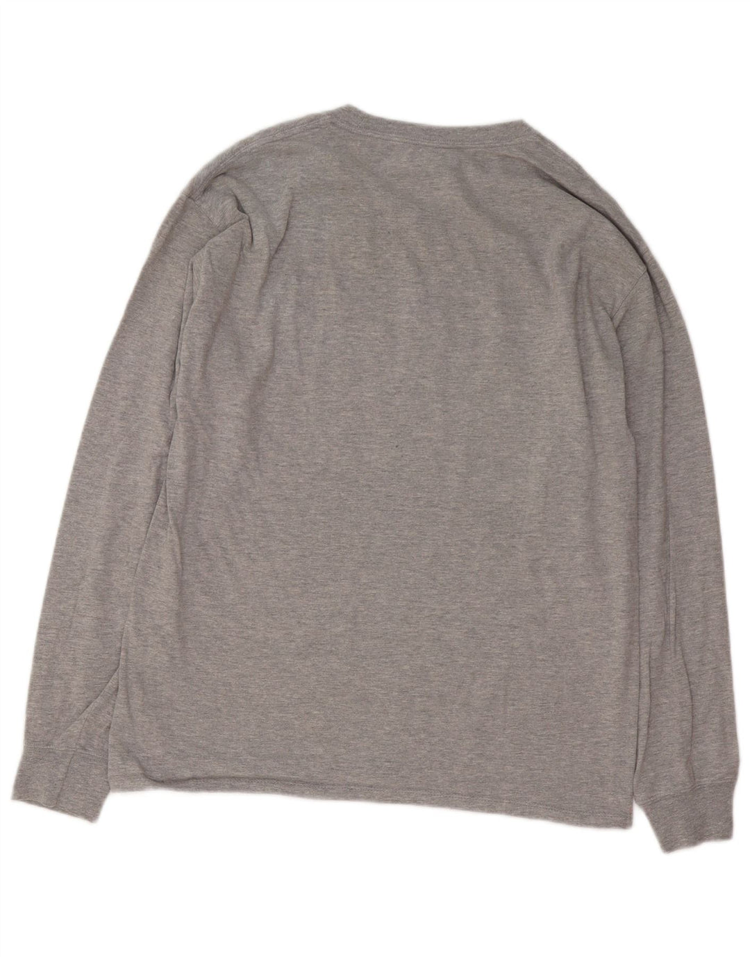 Champion Mens Graphic Top Long Sleeve Large Grey Cotton